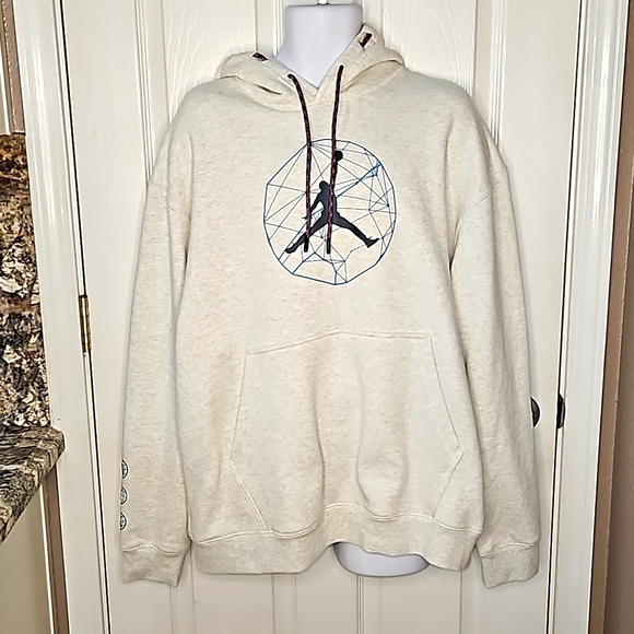 Nike Other - Nike Jordan jumpman light gray beige heathered hoodie size XL